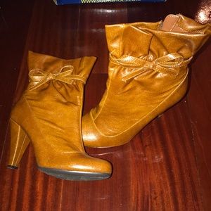 Brown Scrunched Booties